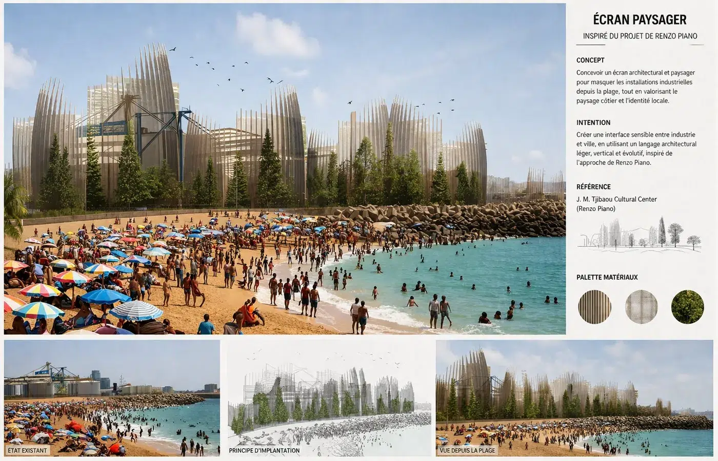 Écran paysager Traitement Plage Safi — paysagiste Maroc