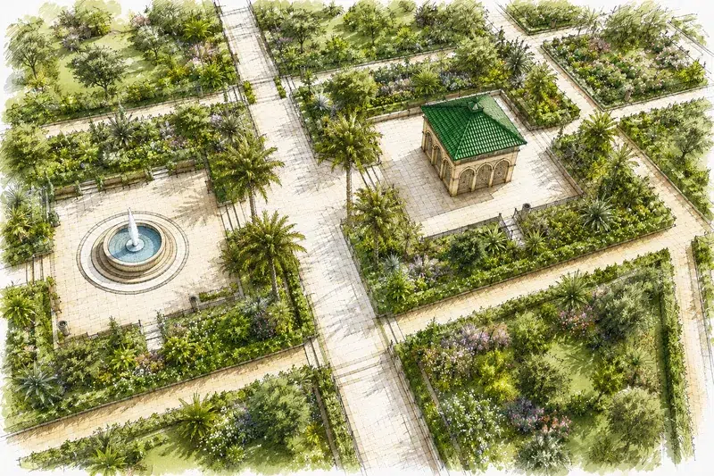 Jardin andalou kiosque fontaine Jardin Hassan II Safi