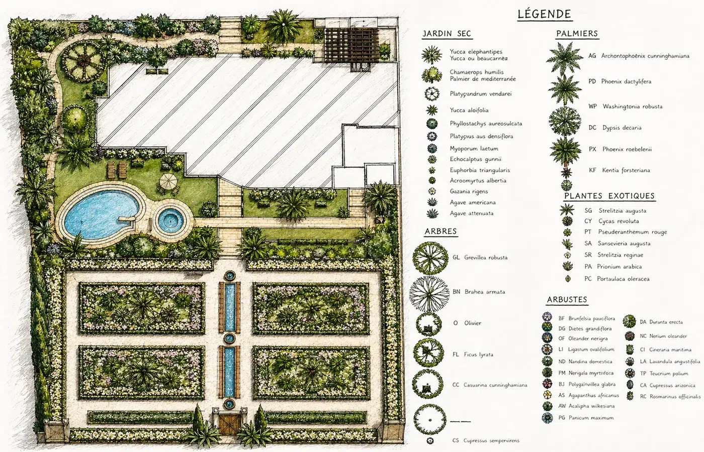 Plan masse Villa H. Youness Mohammedia — paysagiste Maroc